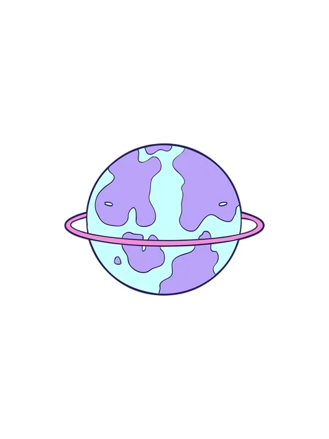 Starburst effect animation of cartoon alien planet Stock Footage 324174095