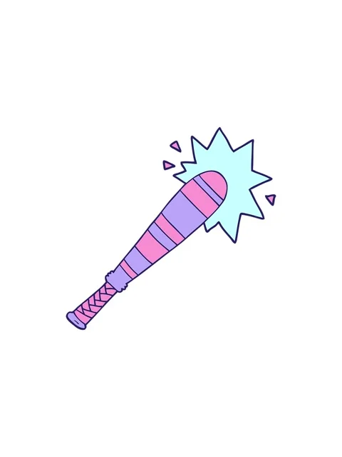 Starburst effect animation of cartoon baseball bat hitting Stock Footage 324133614