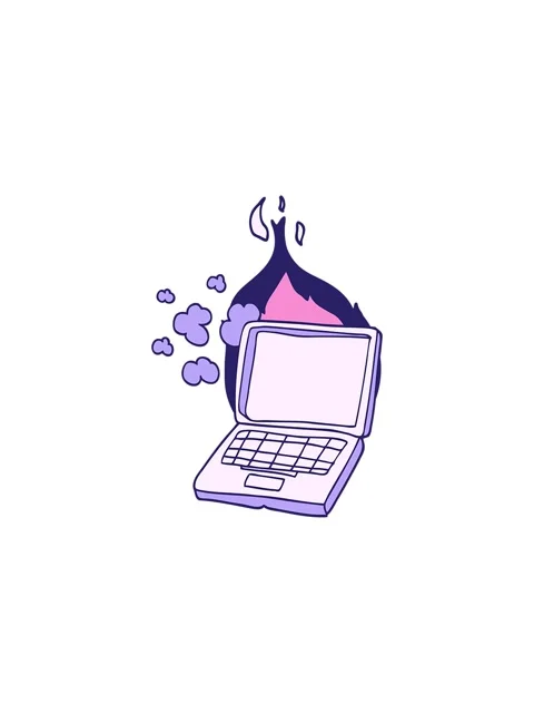 Starburst effect animation of cartoon broken laptop computer Stock Footage 324123591