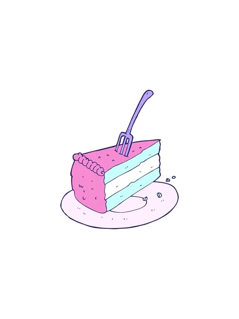 Starburst effect animation of cartoon cake Stock Footage 324483980