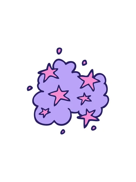 Starburst effect animation of cartoon doodle magical cloud Stock Footage 324075350