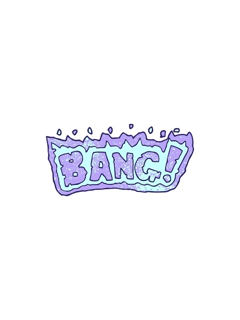 Starburst effect animation of cartoon doodle word bang Stock Footage 324086228