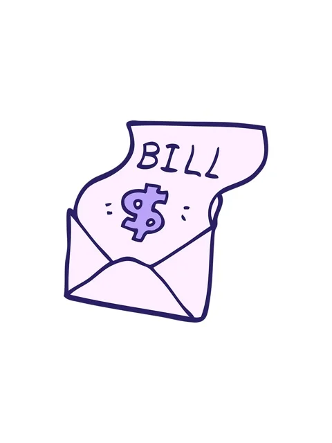 Starburst effect animation of cartoon doodle debt bill Stock Footage 324100520