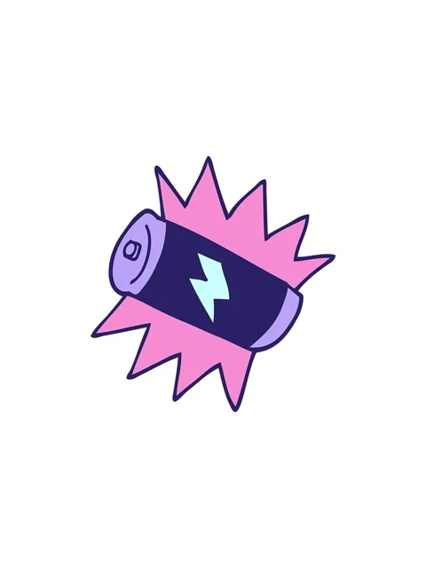 Starburst effect animation of cartoon doodle battery Stock Footage 324209339