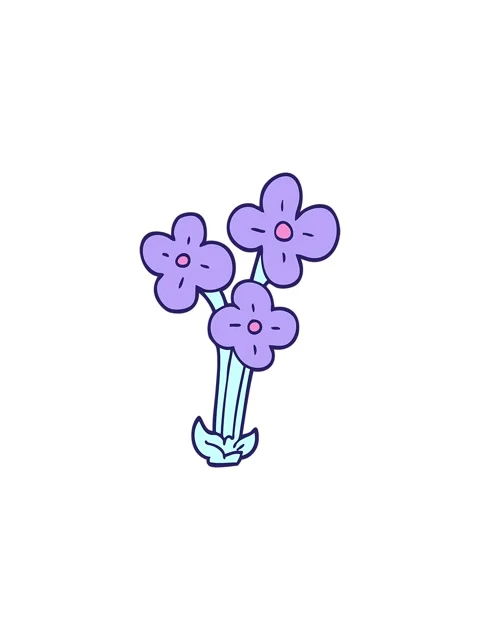 Starburst effect animation of cartoon doodle bunch of flowers Stock Footage 324225841