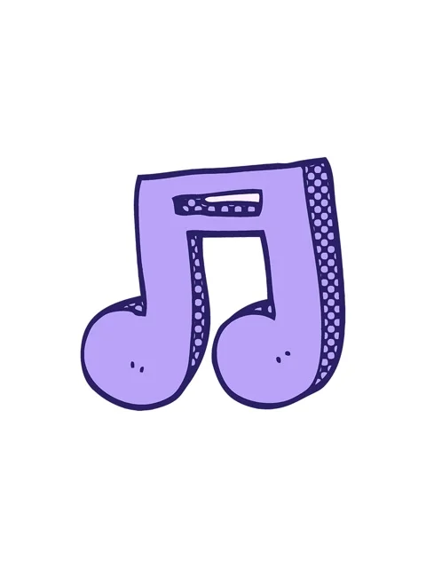 Starburst effect animation of cartoon doodle musical notes Video stock 324239233