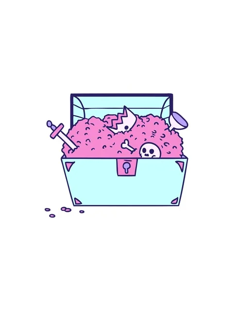 Starburst effect animation of cartoon doodle of a treasure chest Stock Footage 324295429