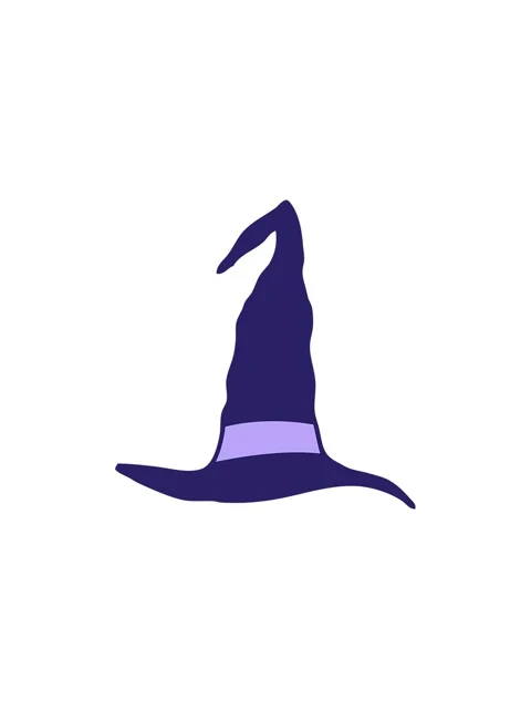 Starburst effect animation of cartoon of doodle witch hat Stock Footage 324399072
