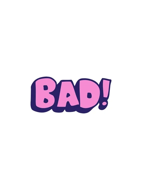 Starburst effect animation of cartoon doodle word bad Stock Footage 324400320