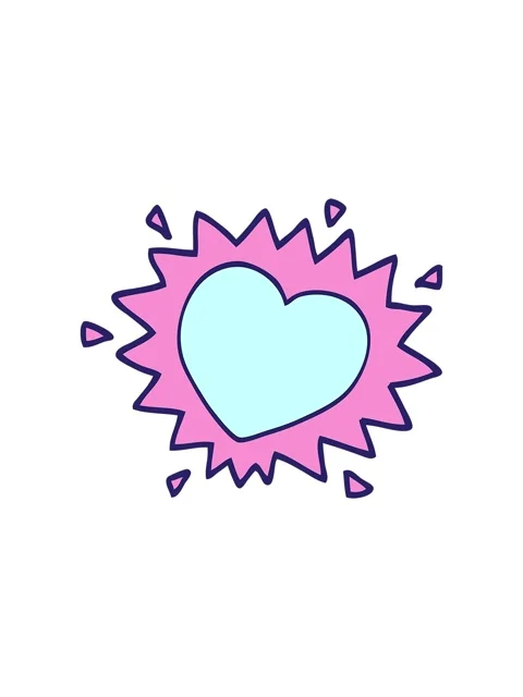 Starburst effect animation of cartoon doodle flaming heart Stock Footage 324430964