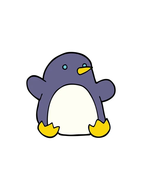Starburst effect animation of cartoon doodle christmas penguin Stock Footage 324432229