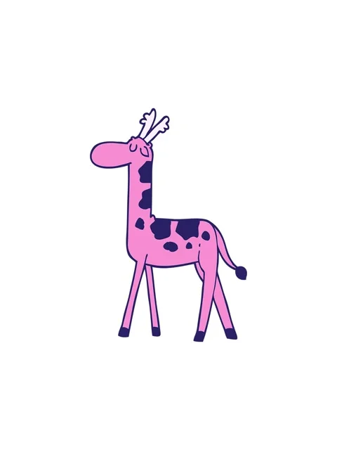 Starburst effect animation of cartoon doodle walking giraffe Stock Footage 324484699