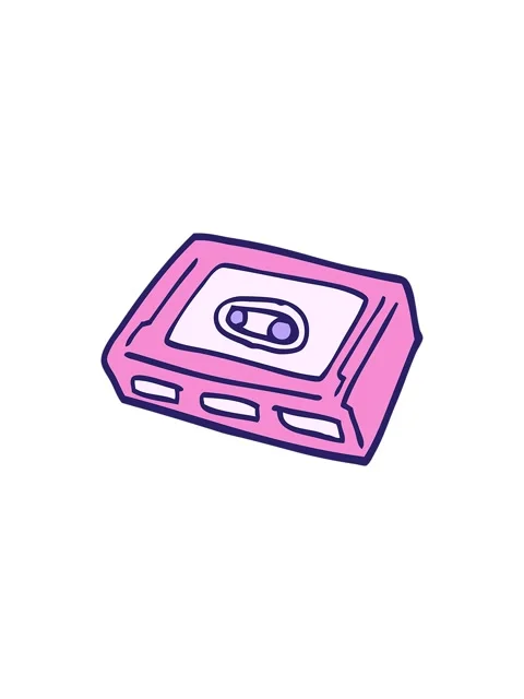 Starburst effect animation of cartoon doodle retro tape cassette Stock Footage 324494004