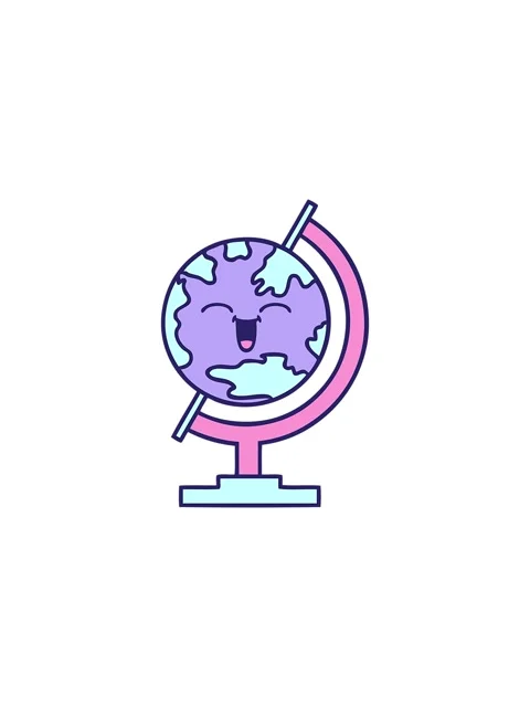 Starburst effect animation of cartoon of a globe of the world Stock Footage 324295781
