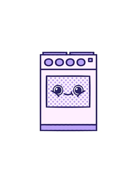 Starburst effect animation of cartoon of a kitchen oven Video stock 324101842