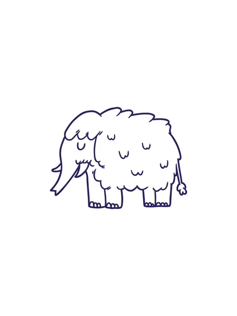 Starburst effect animation of cartoon mammoth icon Stock Footage 324283387