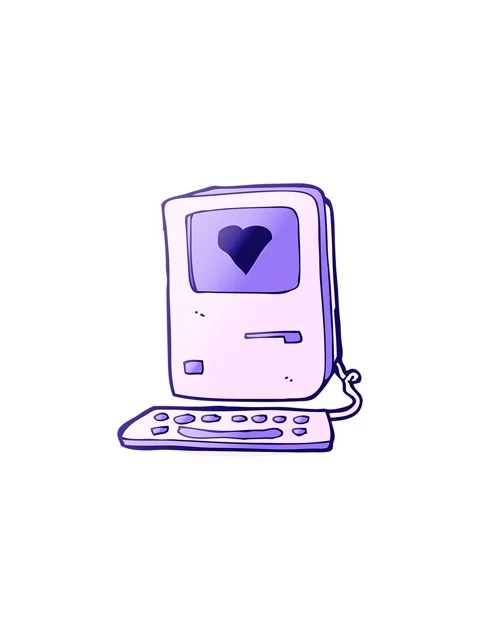 Starburst effect animation of cartoon old computer with love heart Stock Footage 324322736