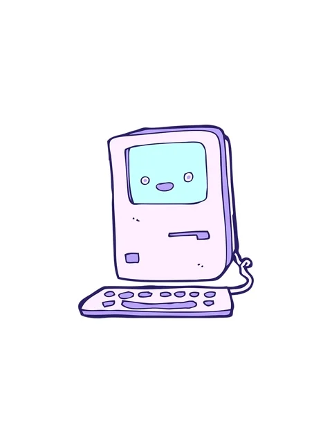 Starburst effect animation of cartoon of old computer Stock Footage 324428343