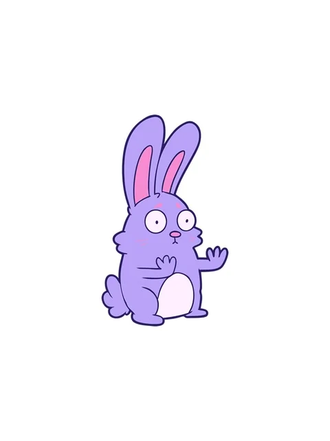 Starburst effect animation of a cartoon scared rabbit Stock Footage 324154382