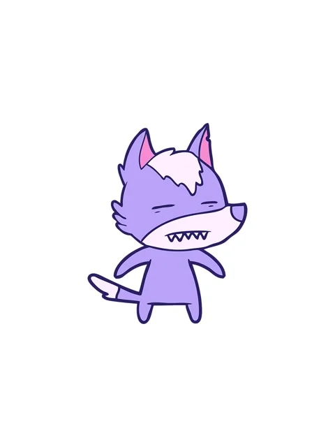 Starburst effect animation of cartoon wolf showing teeth Stock Footage 324425626