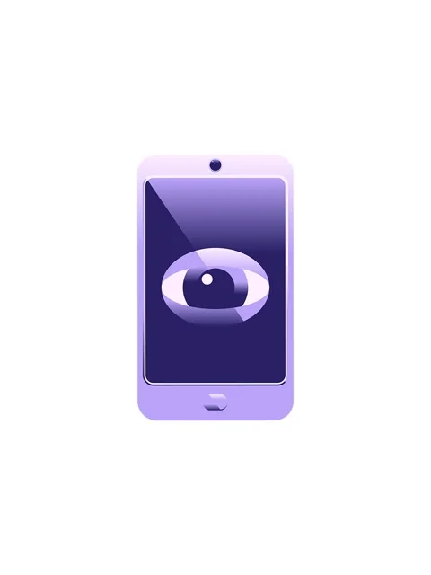 Starburst effect animation of cell phone watching you graphic vector illust.. Stock Footage 324350133