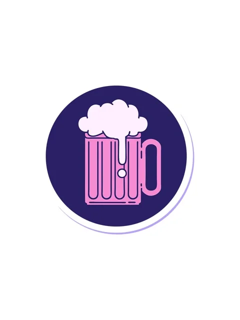 Starburst effect animation of circle beer sign Video stock 324257853