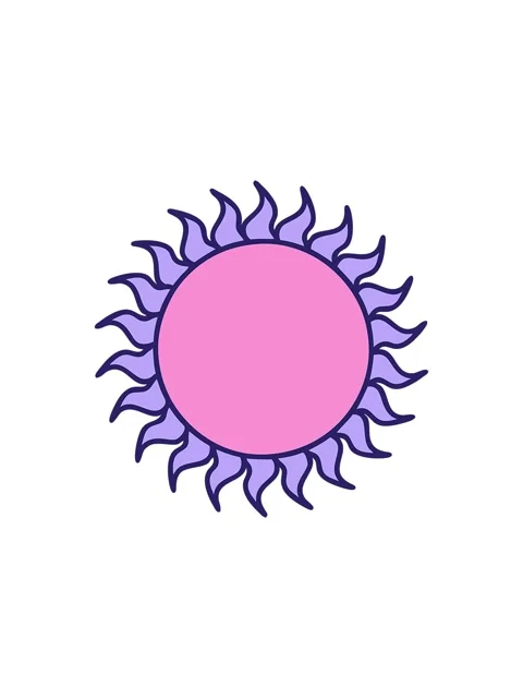 Starburst effect animation of classic tattoo sun Stock Footage 324465267