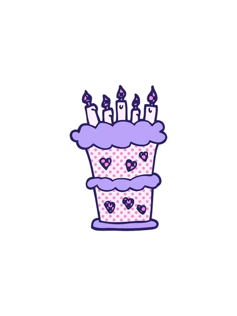Starburst effect animation of comic book style cartoon birthday cake Stock Footage 324071841