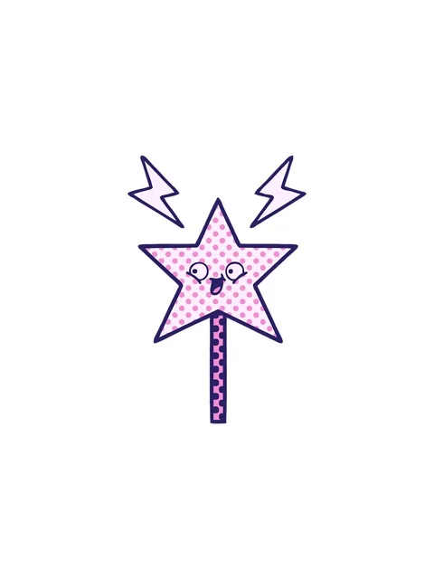 Starburst effect animation of comic book style cartoon of a magic wand Stock Footage 324086596