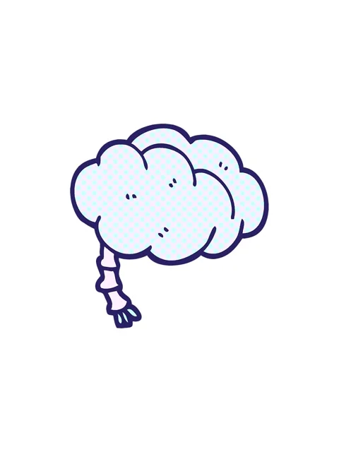 Starburst effect animation of comic book style cartoon brain Stock Footage 324204805