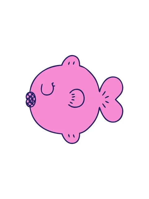 Starburst effect animation of comic book style quirky cartoon fish Stock Footage 324407962