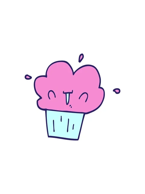 Starburst effect animation of cup cake illustration Stock Footage 324195069