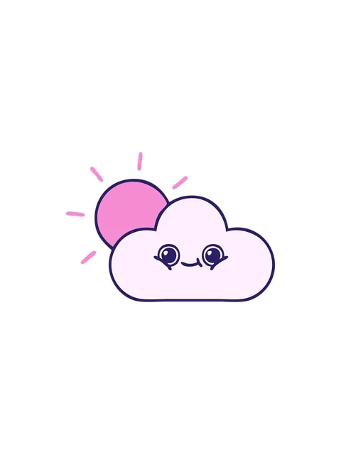 Starburst effect animation of cute cartoon of sun and cloud Stock Footage 324047632