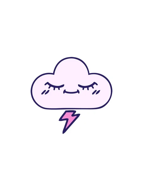 Starburst effect animation of cute cartoon of a thunder cloud image Stock Footage 324056838