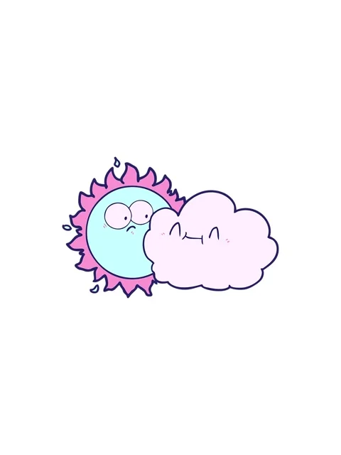 Starburst effect animation of cute cartoon cloud and sun Stock Footage 324142496