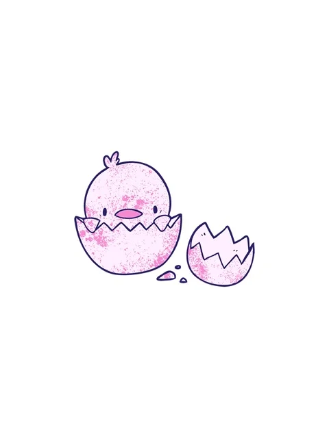 Starburst effect animation of cute cartoon chick hatching from egg Stock Footage 324167115