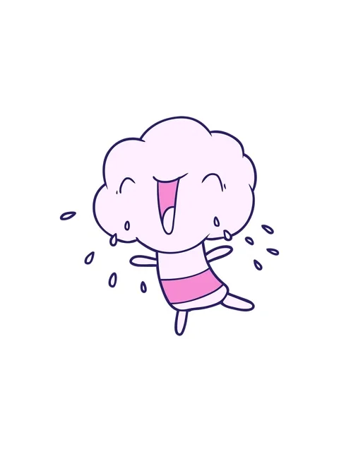 Starburst effect animation of cute cartoon cloud head creature Stock Footage 324304161