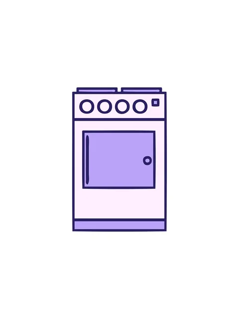 Starburst effect animation of cute cartoon of a oven and cooker Video stock 324375809