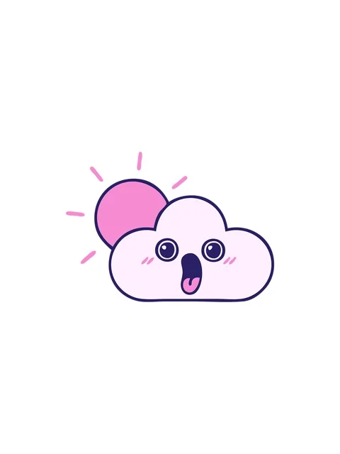 Starburst effect animation of cute cartoon of a sun with cloud Stock Footage 324478384