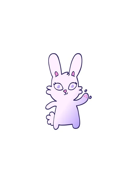 Starburst effect animation of cute vector gradient illustration cartoon rab.. Stock Footage 324451645