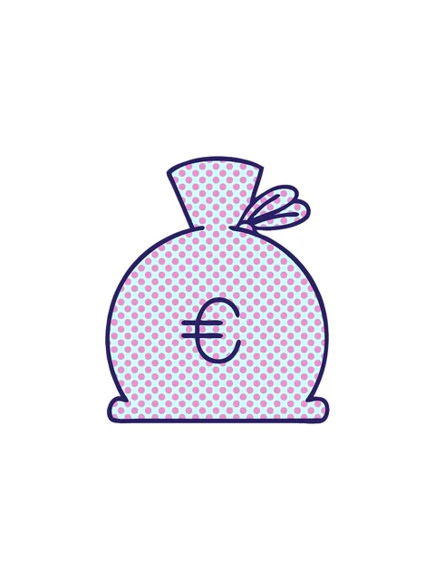 Starburst effect animation of design of a bag of money Stock Footage 324344119