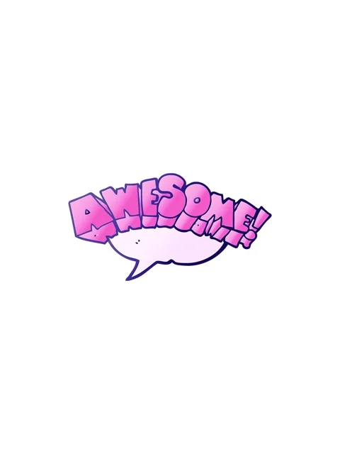 Starburst effect animation of freehand drawn speech bubble cartoon word aweso Stock Footage 324333065