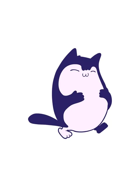 Starburst effect animation of a fun design of a cartoon cat Stock Footage 324076478