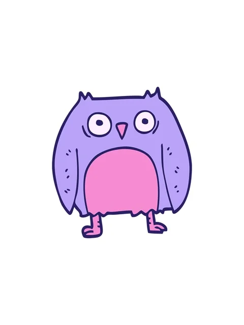 Starburst effect animation of funny cartoon doodle owl Stock Footage 324437849