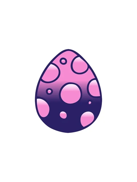 Starburst effect animation of gradient shaded quirky cartoon easter egg Video stock 324243254