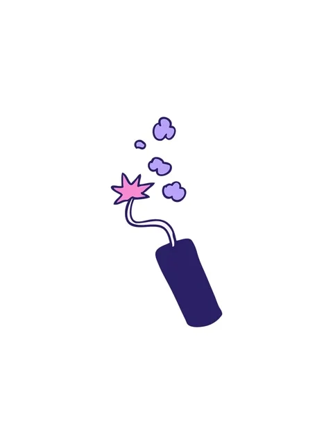 Starburst effect animation of hand drawn cartoon doodle of a lit dynamite sti Stock Footage 324072292