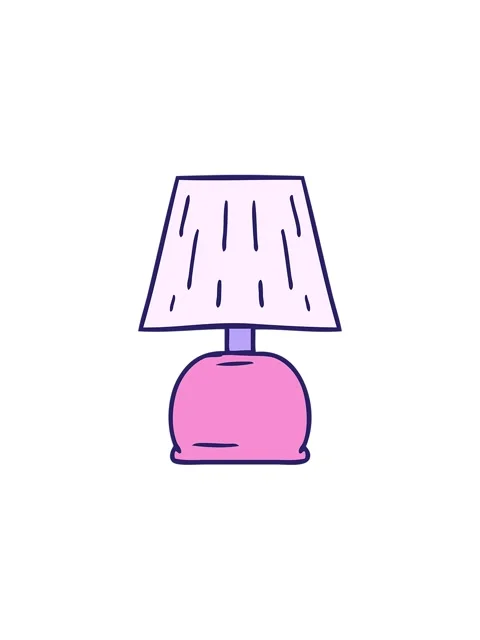 Starburst effect animation of hand drawn cartoon doodle of bed side lamp Stock Footage 324120555