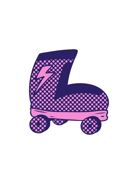 Starburst effect animation of hand drawn cartoon doodle roller skate boot Stock Footage 324221393