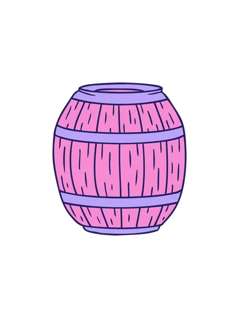 Starburst effect animation of hand drawn cartoon doodle of a wooden barrel Stock Footage 324264015