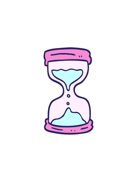 Starburst effect animation of hand drawn doodle style cartoon hourglass Stock Footage 324272669